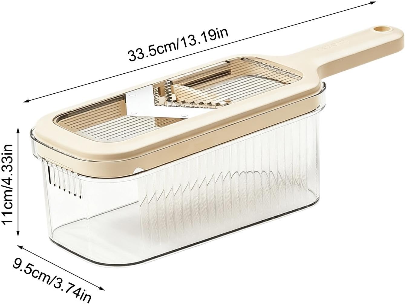 Potato Slicer - Handheld Stainless Steel Chopper, Drain Container Kitchen T