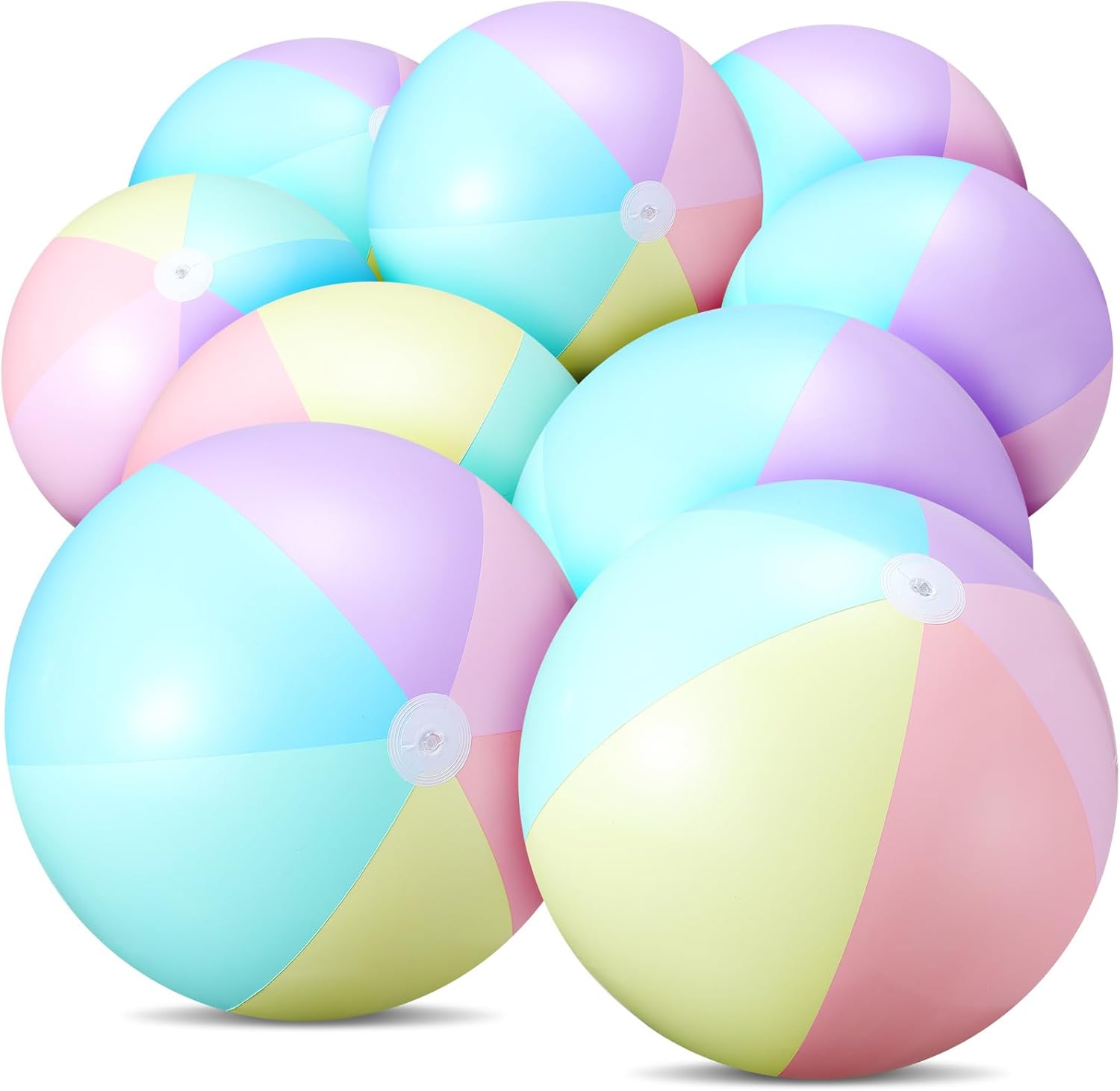 24 Pcs Inflatable Beach Balls Bulk Pastel Color Jumbo Big Macaron Beach Balls for Adults Summer Swimming Pool Water Games Party Favor(24 Inch)