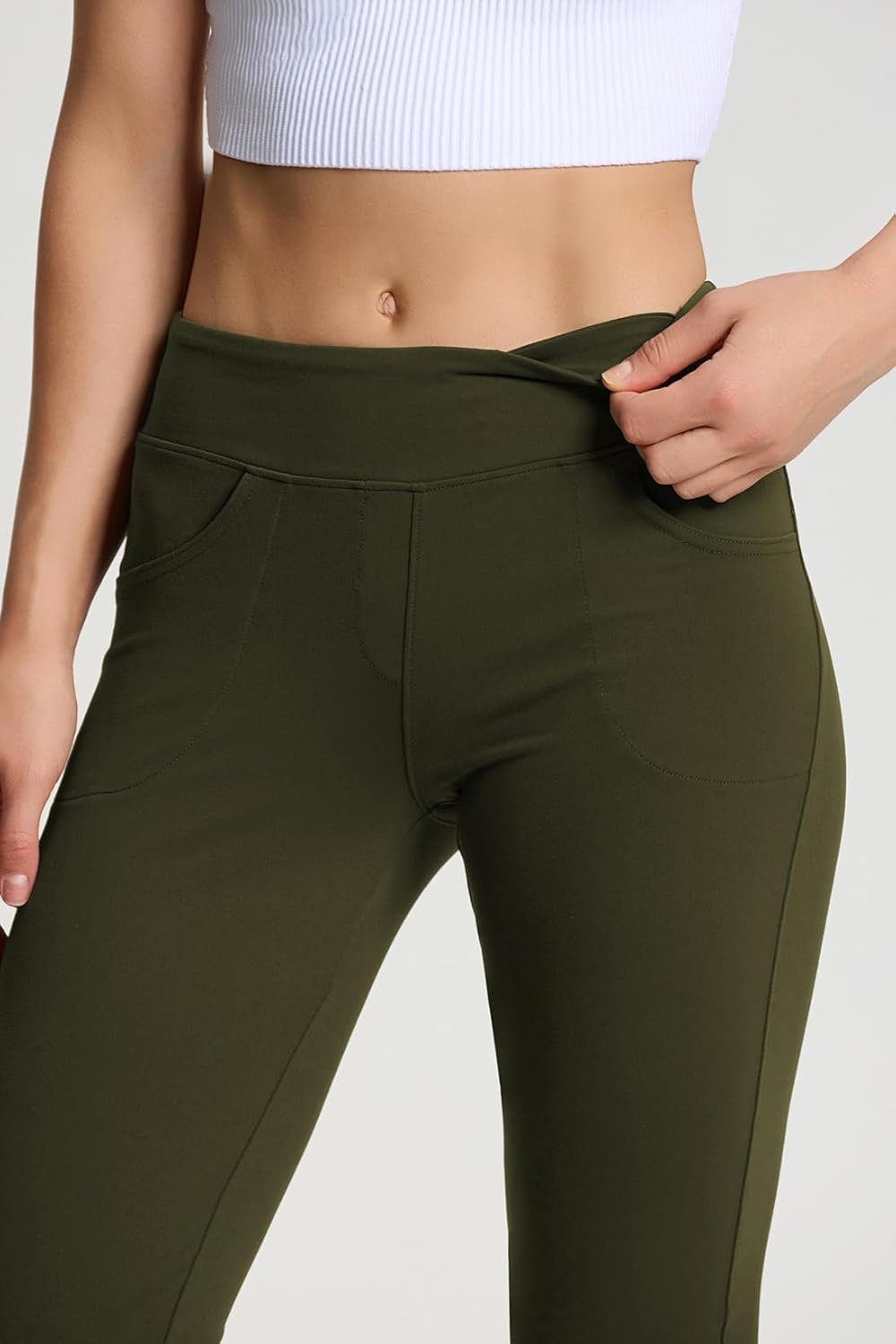 Yogipace Women's Petite/Regular/Tall 5-Pocket Straight Leg Yoga Dress Pants,Slim Fit Stretch Comfort Pants - Image 4