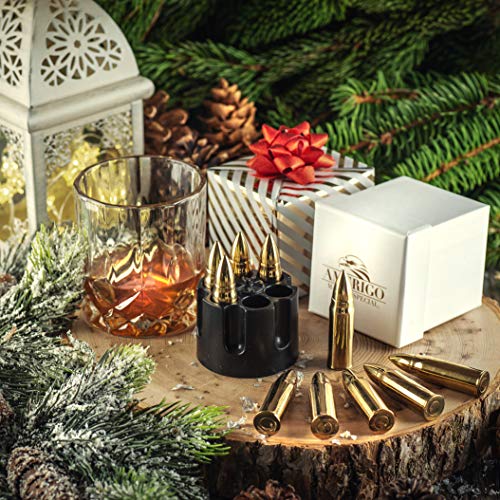 Whiskey Stones Bullets met Base - Goud XL Ice Cubes Herbruikbaar - Cool Cadeaus voor Heren - Heren Geschenken - Set van… - Afbeelding 8