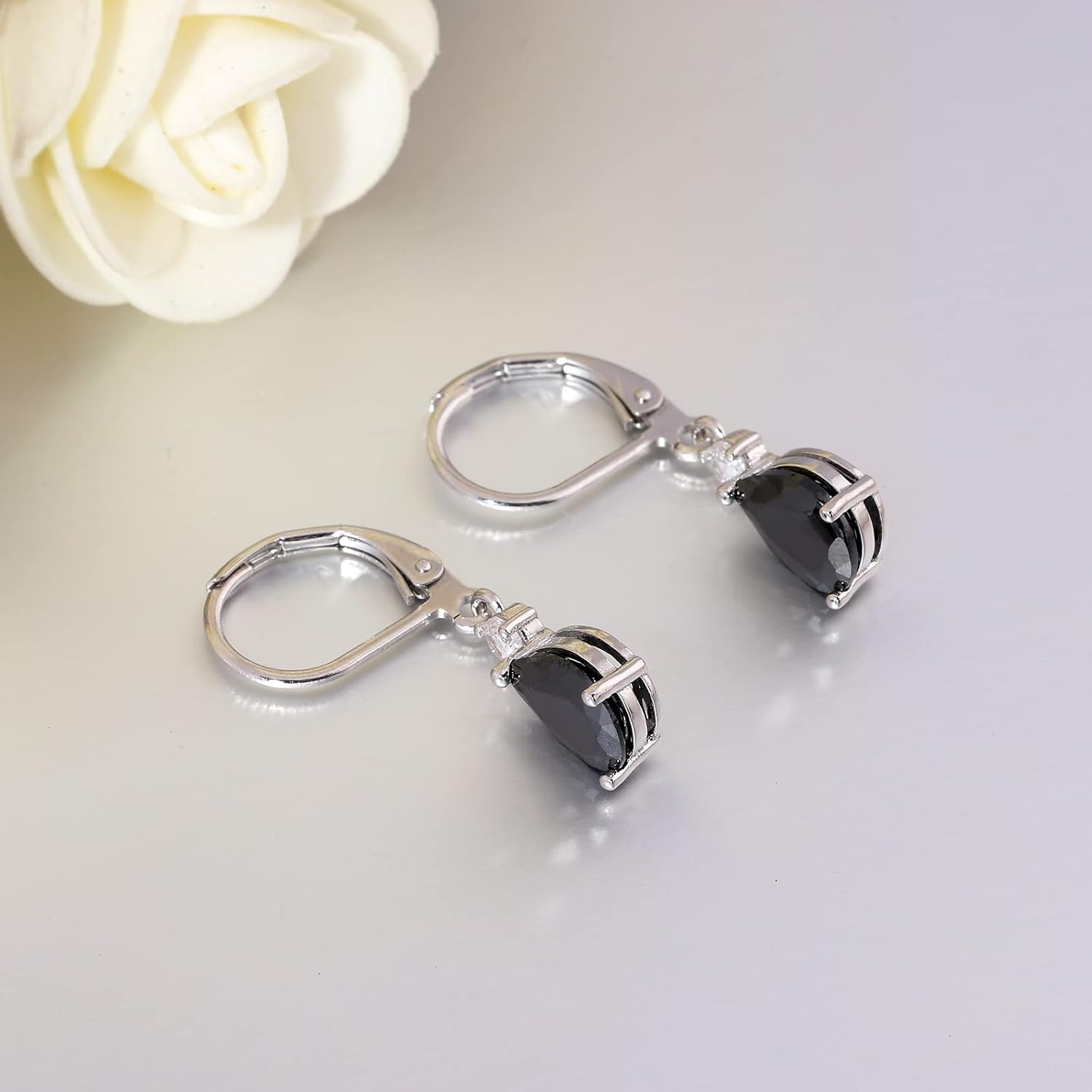 CiNily Teardrop Leverback Dangle Earrings for Women Hypoallergenic 14K Gold Plated Cubic Zircon Drop Earrings Fashion Crystal Earrings for Girls Jewelry Christmas Gifts - Image 5