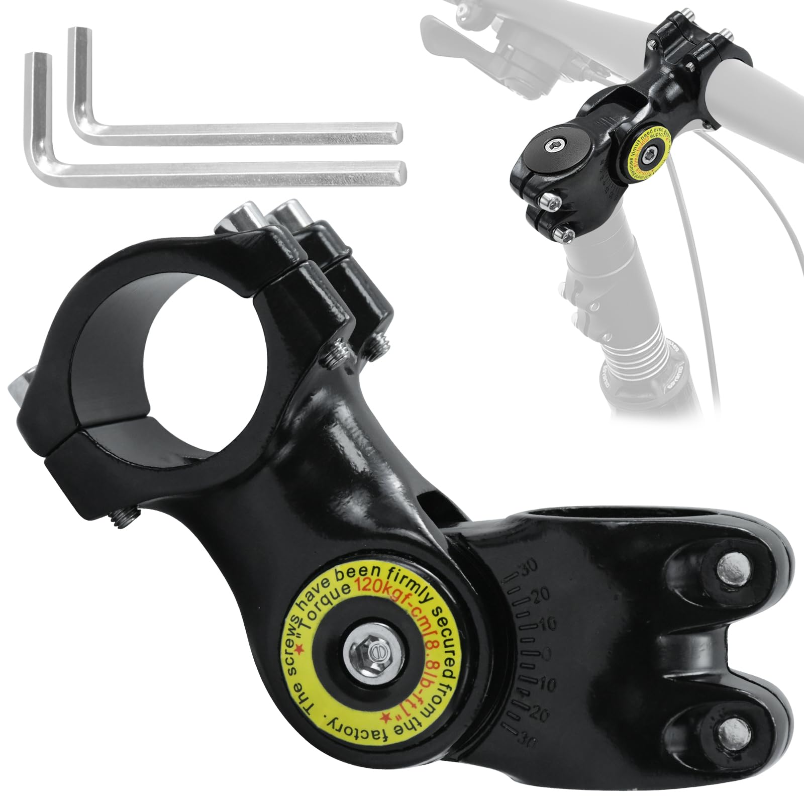 JASFLY Fahrradlenker Erhöhung ±60° Einstellbar, Verstellbarer Aluminiumlegierungs Lenkererhöhung für MTB, Rennrad, BMX V
