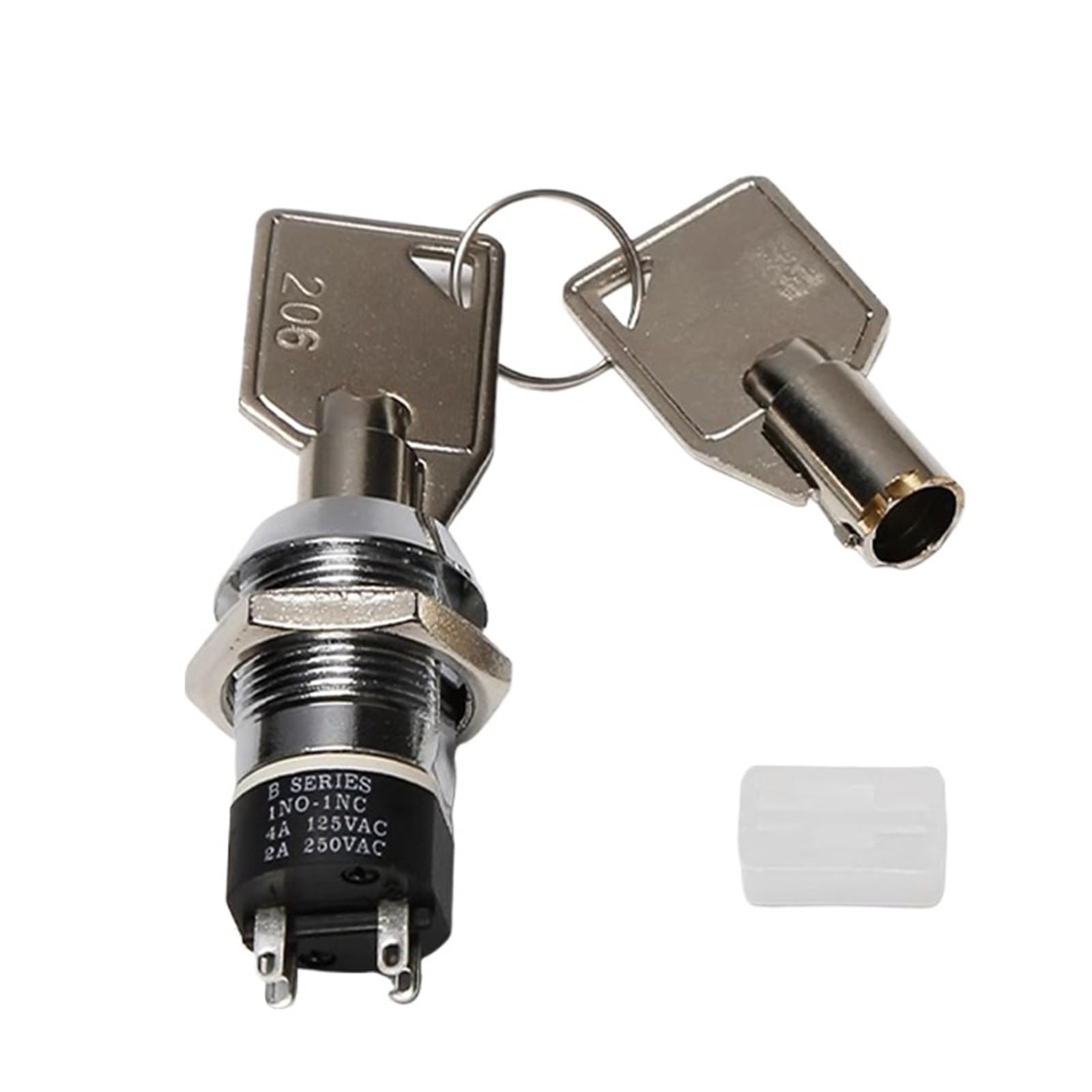 Metall-Schlüsselschalter 5/10Sets 4Pin 19mm Metall EIN-AUS 2Position DPST EINE Serie Elektronische Lock Schlüssel Knopf Schalter 2NO 2NC Drehknopf(1 pullout-1 sets)