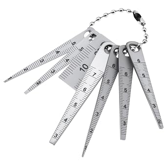 Taper Gage, 7 pcs/set 0.1-20 mm Metric Stainless Steel Wedge Feeler Gauge, Door Gap Measuring Tool, Welding Gap Hole Taper Gauge Ruler, Depth Ruler for Hole/Gap/Depth Measuring Inspection