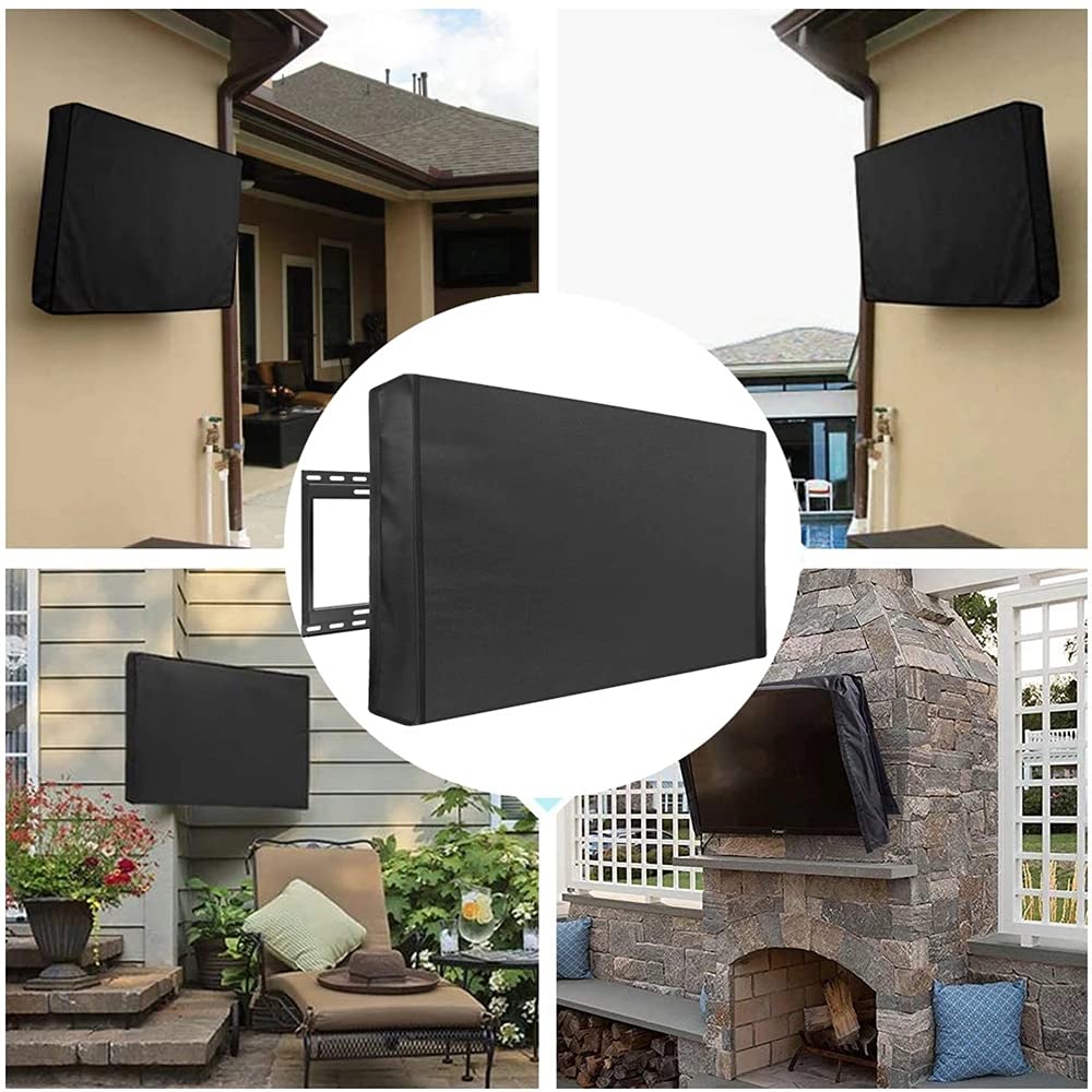 Funda for TV de Exterior for jardín, Patio, 32", 36", 40", 46", 50", 55", 60" y 65", Protege la Pantalla del televisor, Resistente a la Intemperie y al Polvo.(Off-White,FOR 70-75inch TV)