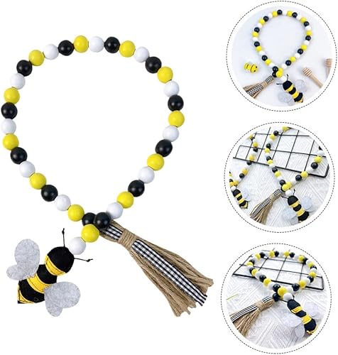 Miniatura 5 de Guirnalda de cuentas de colmena con temática de miel, cuentas de colmena, decoración del hogar, festival de abejas, decoración colgante, borla