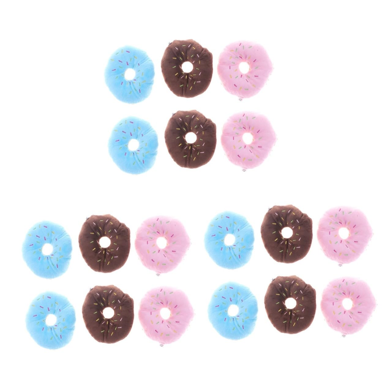 FRCOLOR 3 Sets Hundekauspielzeug Plüsch-Donut Quietschspielzeug Hundespielzeug Zum Apportieren Von Welpen Beißspielzeug Haustierkauspielzeug 6 Stück * 3