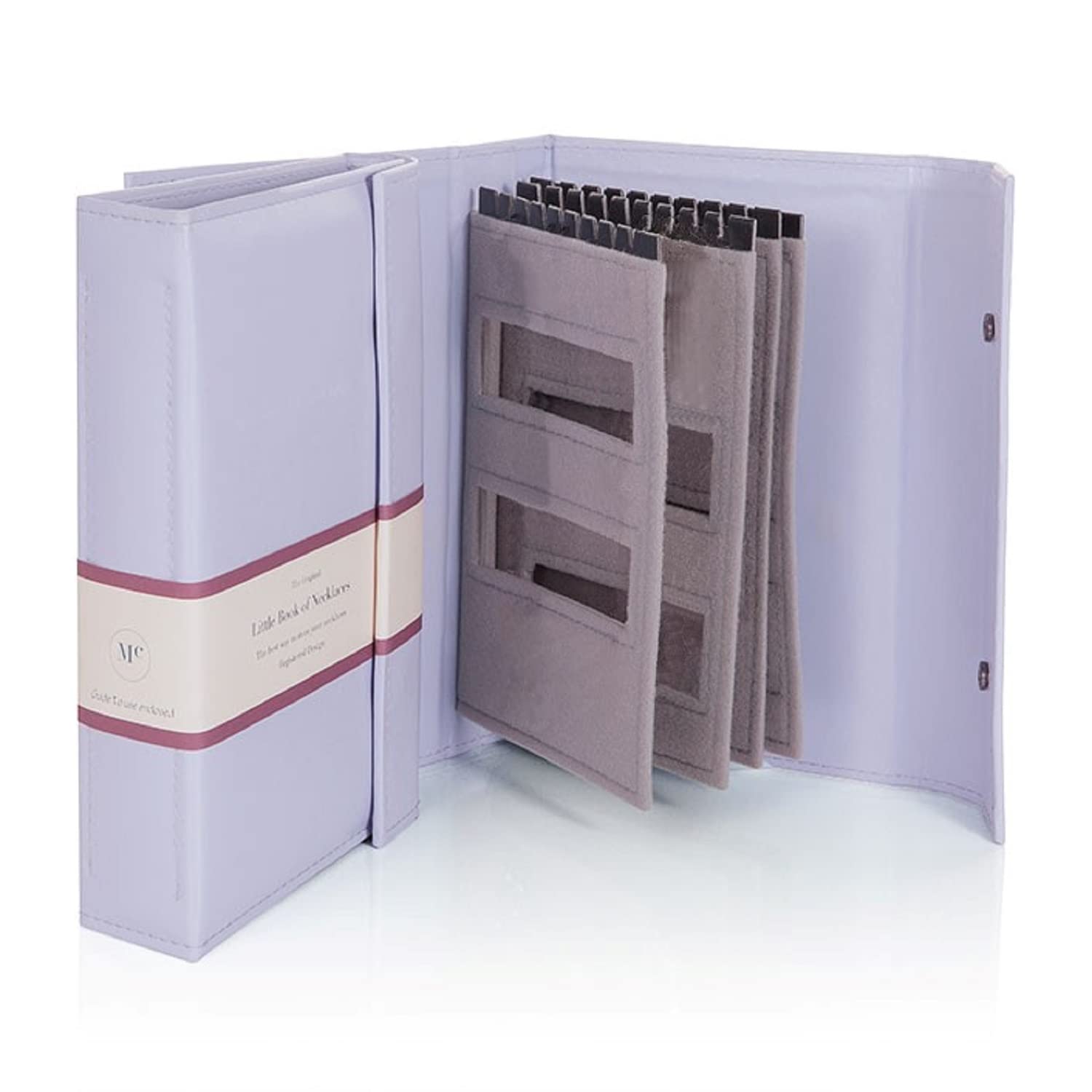 Travel Jewellery Box Little Book Lilac Necklace Storage Organiser Carry Case
