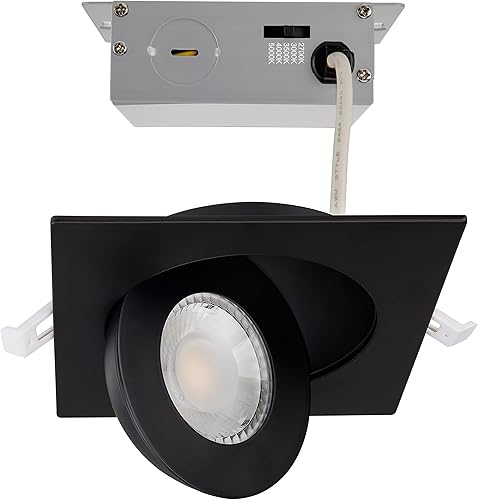 Miniatura 1 de 9W CCT Selectable LED Direct Wire Square Downlight-1.42 Inches Tall and 4.92 Inches Wide
