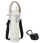 KXIAOCHEN Insulated Water Bottle, Stainless Steel Water Bottle, 2 Lids (Straw and Handle Lid),Wide Mouth Metal Water Bottles Keep Hot and Cold, Double Walled, Thermo Mug, Metal Canteen