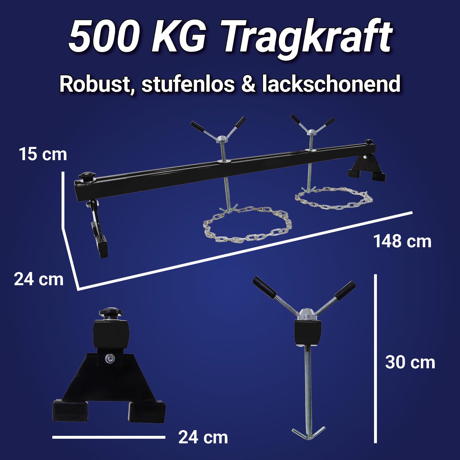 BITUXX Motorbrücke Kotflügeltraverse Motorheber Motorhalter Motor Traverse Motor Brücke Schwarz