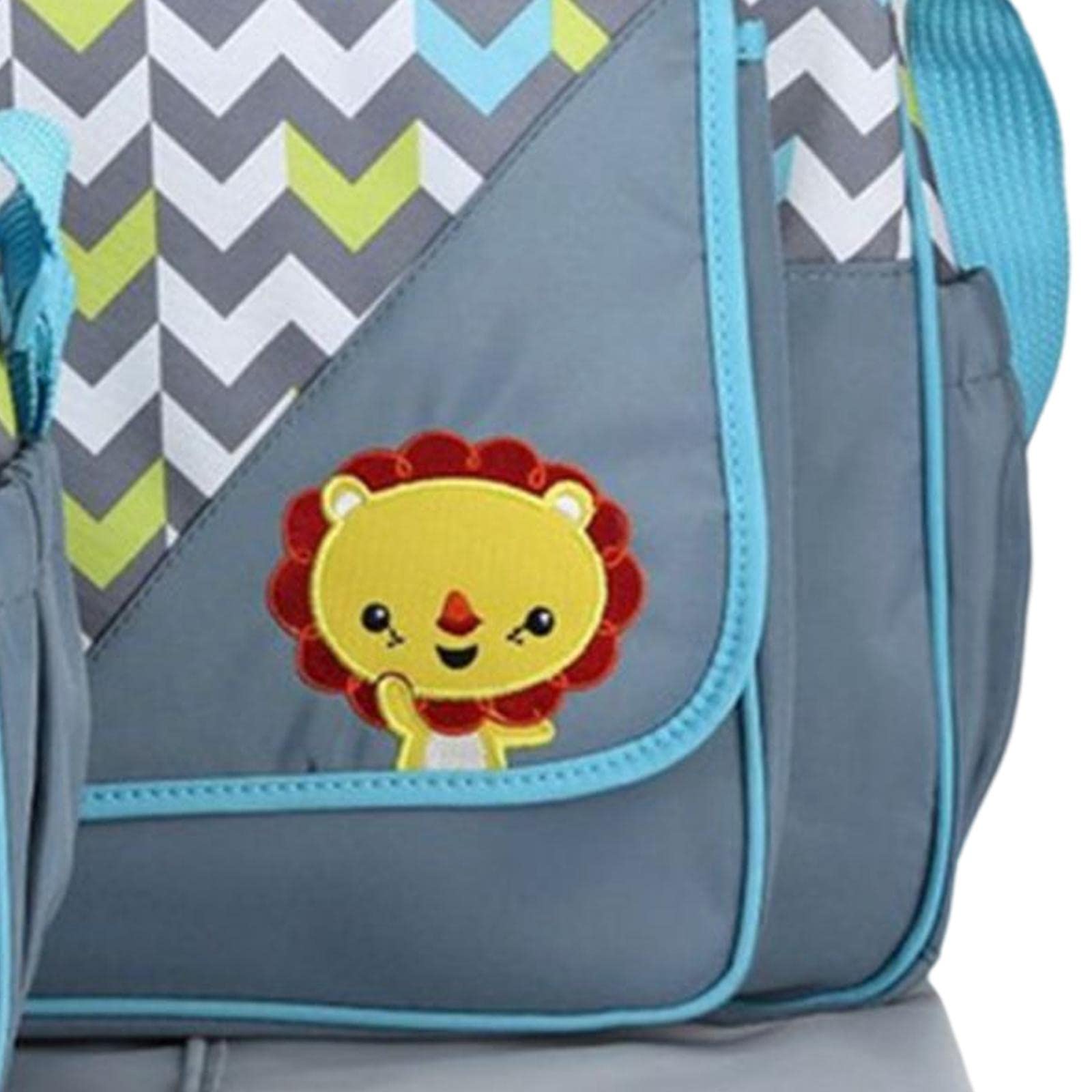 Diaper Bag Set with Pockets with Bottle Bag with Lunch Bag Shoulder Backpack Gray-image-19