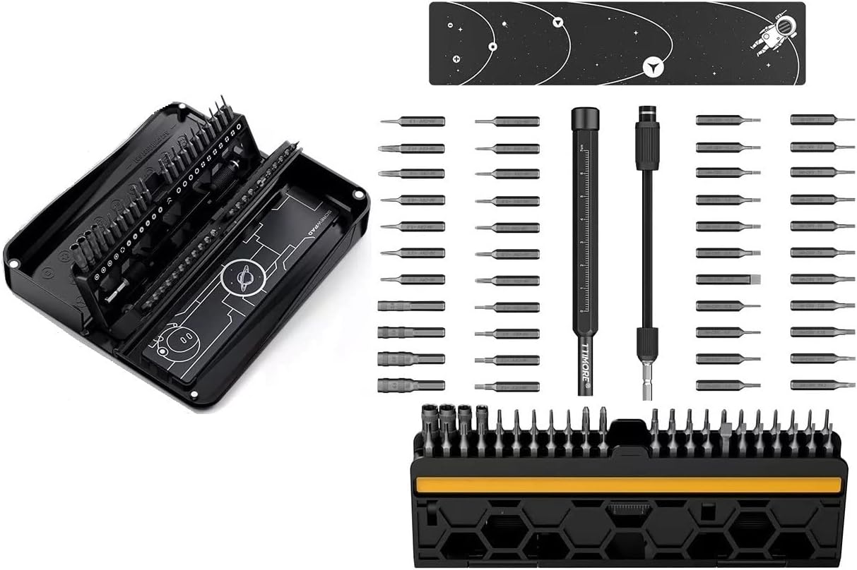 Kit de destornilladores de precisión, juego de herramientas de reparación 47 en 1, puntas de destornillador magnéticas, varilla de extensión y