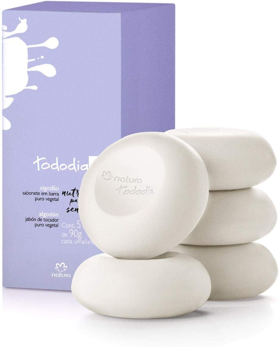 Natura Todo Dia Hydrating Bar Soap Cotton 5x3.2oz Bar/tododia Algodão Sabonete Hidratante Em Barra 5x100g
