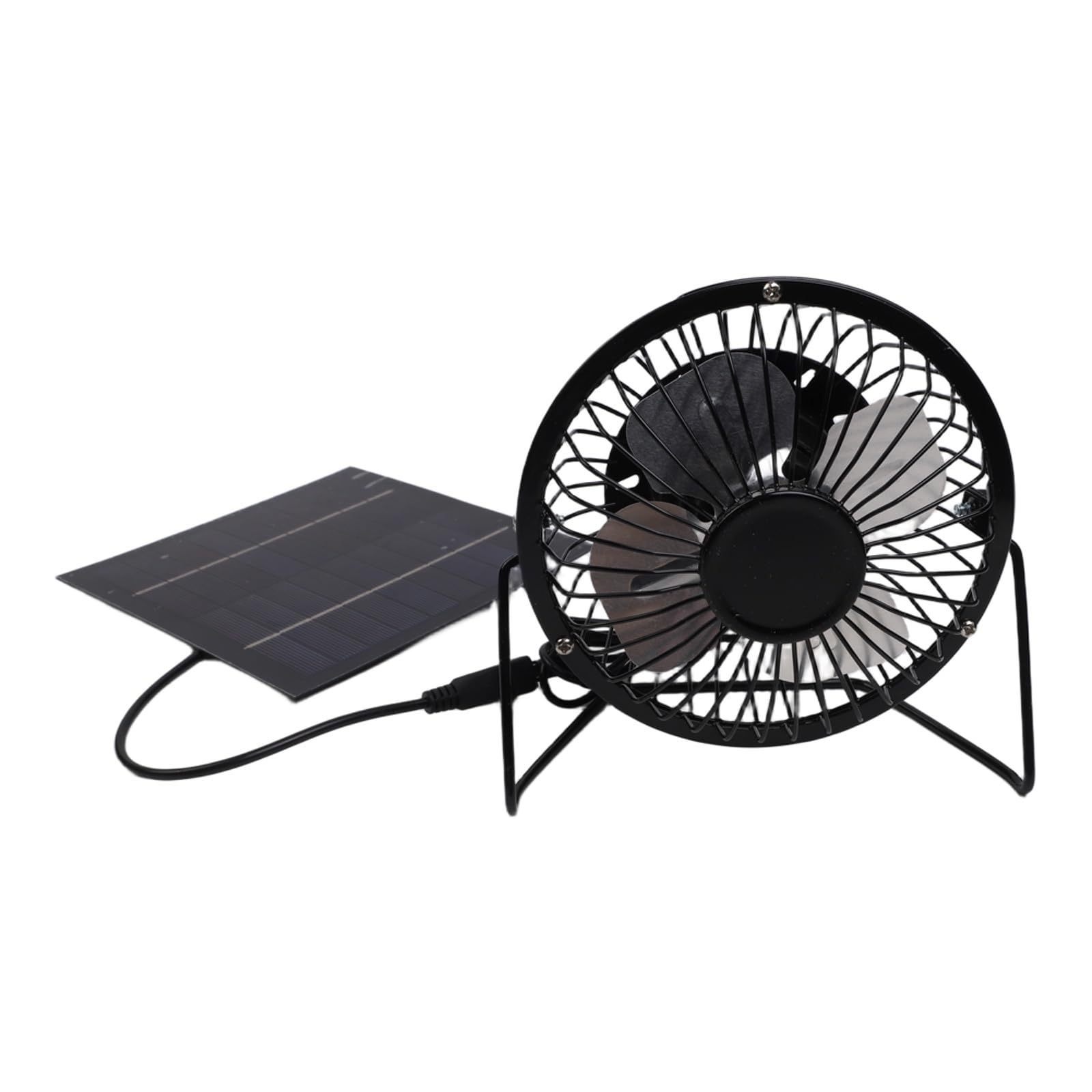 HOHOVYVY Portable 5W Solar Panel and USB Fan for Outdoor Cooling in Camping and Greenhouses