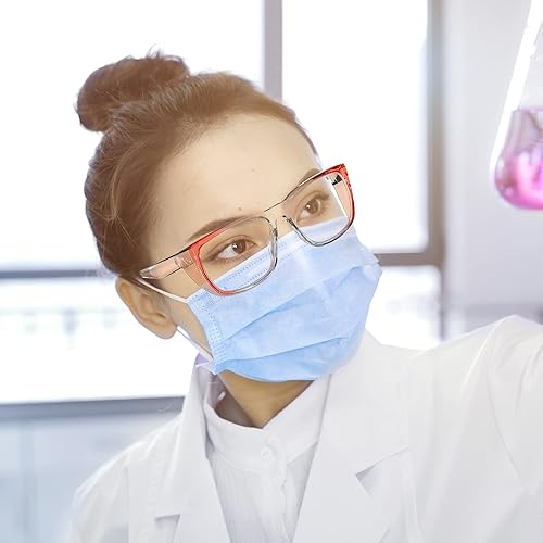 Miniatura 7 de TOREGE Gafas de seguridad, elegantes gafas de seguridad para los ojos, antivaho y resistentes a los arañazos con lentes de luz azul para hombres