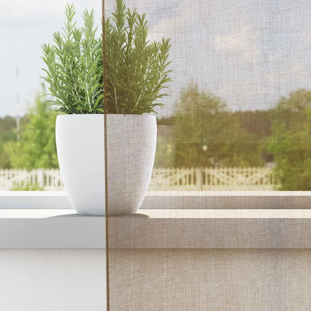 Voile Vorhänge mit Ösen 2er Set 140 x 260 cm Hellbraun Stoff transparent schallschutz Sonnenschutz Wohnzimmer kinderzimmer