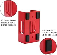 Vista 2 de EMENTOL Magnetic Glove/Tissue Dispenser Holder, Red Glove Dispenser Wall Mount, Mount onto Tool Box or in Workshops