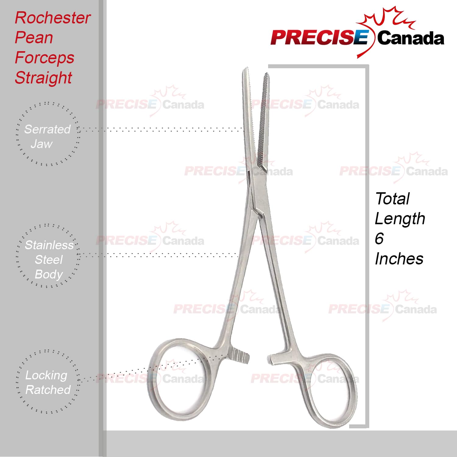PRECISE CANADA: 2 Pean Forceps Straight 6