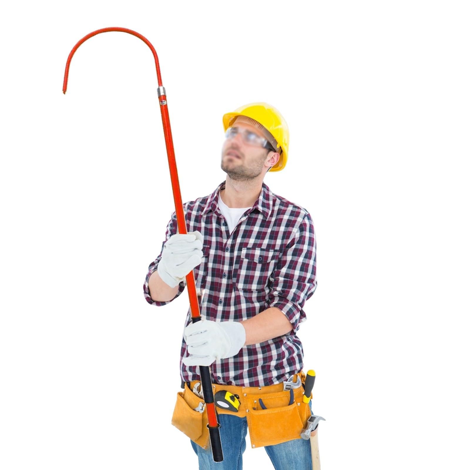 HYQOUKLR Telescopic Insulated Rescue Hook, Fiberglass Insulated Electric Safety Rescue Hook Detachable Multicolor Multiple Sizes(Red,2m/78.7in/6.5ft)