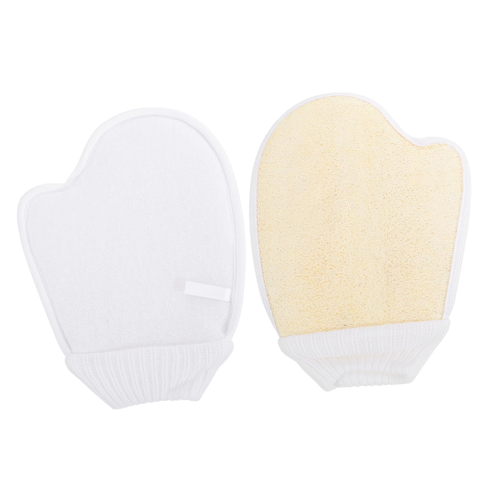 MUSISALY 2Pcs Exfoliating Shower Gloves Loofah Bath Towels for Body Scrubbing Fit Bathing Scrubbers for Men and Women for Deep Cleaning and Skin