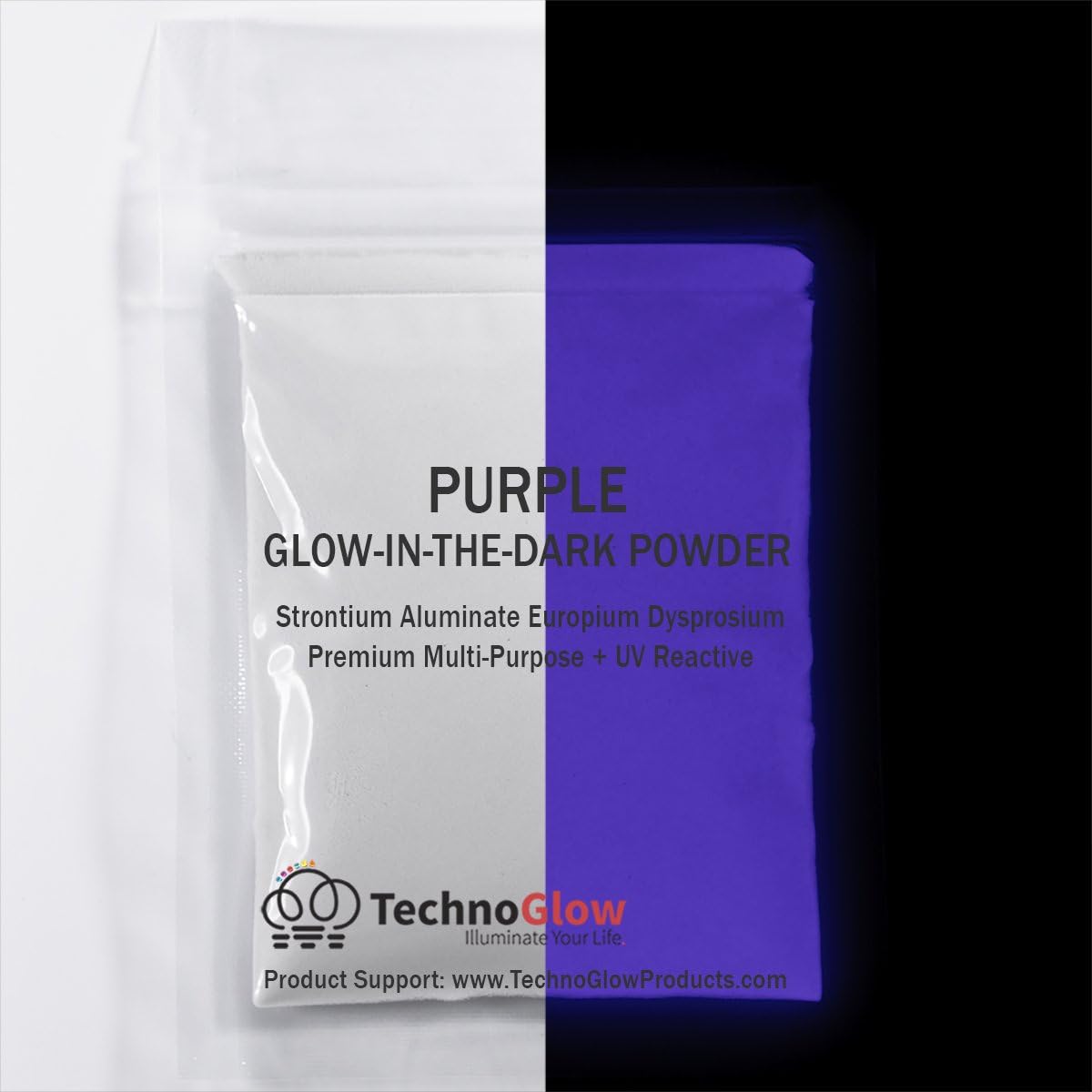 Glow in The Dark Powder Pigment - Multiple-Colors PRO-Series (Natural Purple, 1 Ounce (28g))