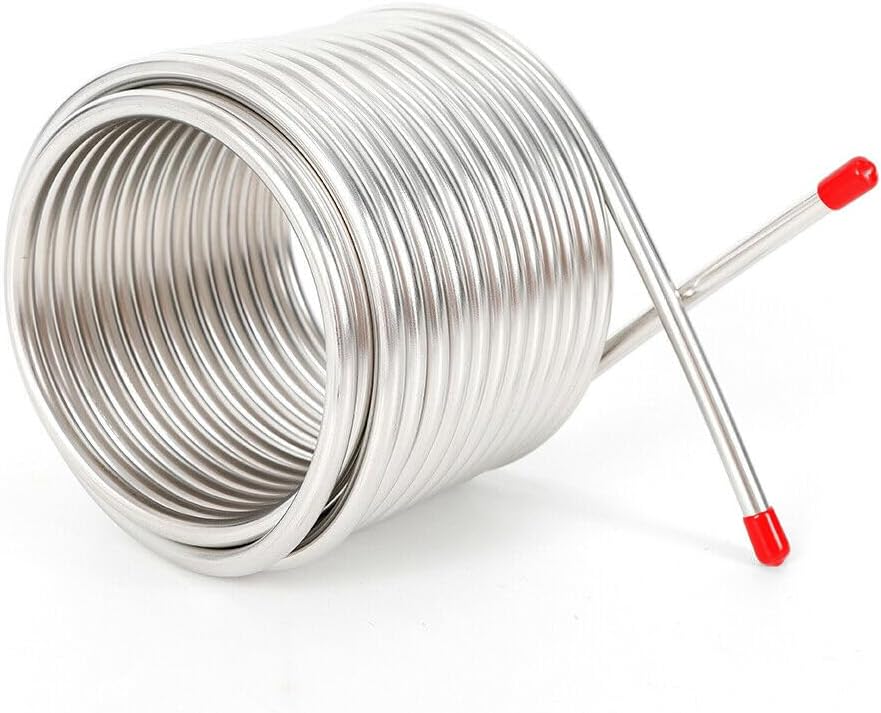 Cooling Coil Pipe, 50' Wort Chille, Stainless Steel Coil Tube, Immersion Wort Chiller for 12.7Qt Beer Holding Tanks, Beer Fermenters, Double-layer Design