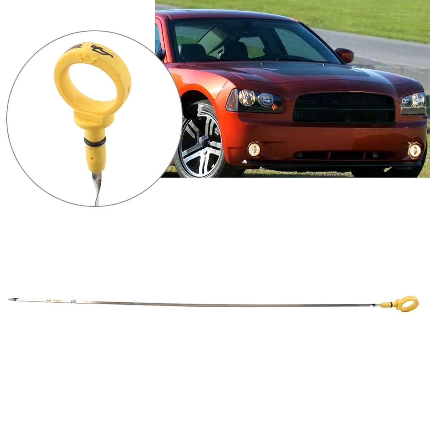 Engine Oil Measuring Rod Compatible with Chrysler 300 300C 5.7L 2005 2006 2007 2008 675mm Car Engine Oil Level Dipstick Level Gauge Replacement 04792872AC
