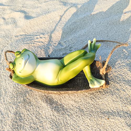 Aocean Decoração de estátuas de sapo para jardim rede suspensa engraçada sapos de balanço estátuas a