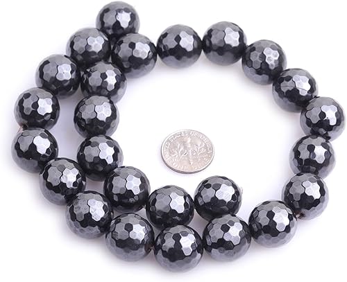 Miniatura 87 de JOE FOREMAN Cuentas sueltas semipreciosas redondas de hemaita negra natural de 0.079 pulgadas para hacer joyas, 15 pulgadas, hilo de cuentas hecho a