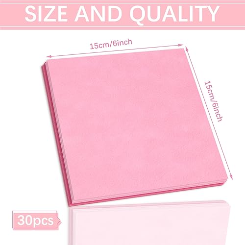 Miniatura 2 de Whaline 30 hojas de tela de fieltro rosa, suaves, gruesas, surtidas, 3 colores, paquete de fieltro para manualidades, costura, proyectos de arte de