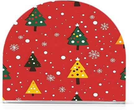 Qilmy Christmas Tree and Stars Napkin Holder for Tables,Elegant Acrylic Plate Paper Napkin Holders,Modern Freestanding Tissue Paper Dispenser for Dining, Living Room,Party499