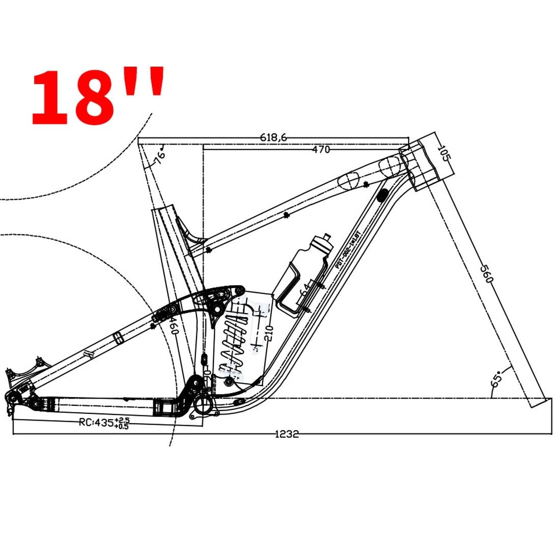 HIMALO Bike Frame 27.5er 29er Downhill Mountain Bike Suspension Frame 15.5''/17''/18'' Disc Brake Thru Axle Boost 148mm/142mm(Titanium,18'')