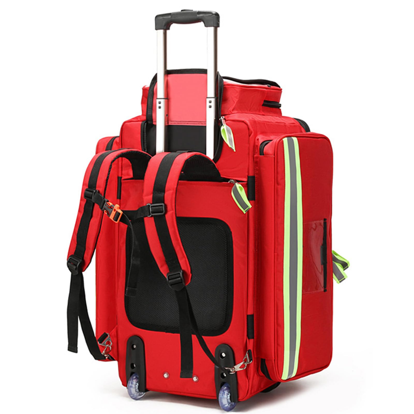 Bolsa Médica con Ruedas, Bolsa Vacía para Suministros De Respuesta A Emergencias, Tela Oxford 1800d, con Divisores Desmontables, Correa De Hombro Ajustable, para Enfermeras De Atención