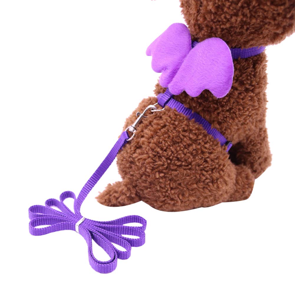 Harnais nylon violet XS ailes animal pour promenades et sorties au parc