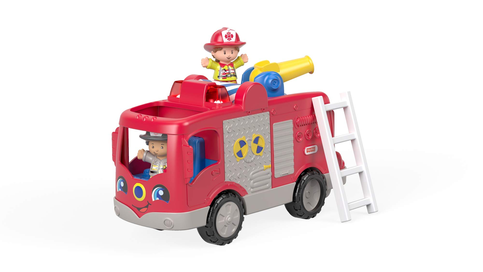 Fisher-Price Little People - Camion dei Pompieri, Playset Veicolo con Luci, Canzoncine e Frasi, Include Due Personaggi, Una Scala Ed Elementi Girevoli, Giocattolo per Bambini, 1+ Anni, Fpv32