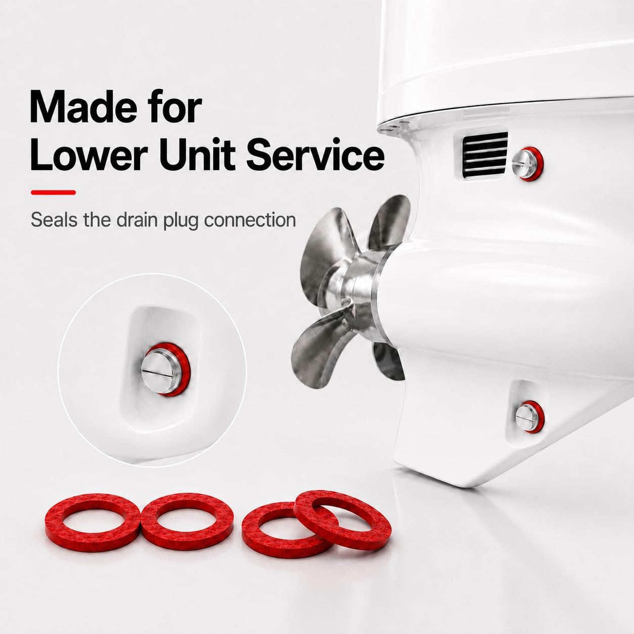 Boat Marine 90430-08020-00 Lower Unit Oil Drain Plug Gasket Seal for Yamaha 2 and 4 Stroke All Outboard Motors Replace 90430-08003-00 Sierra 18-4698 (10)