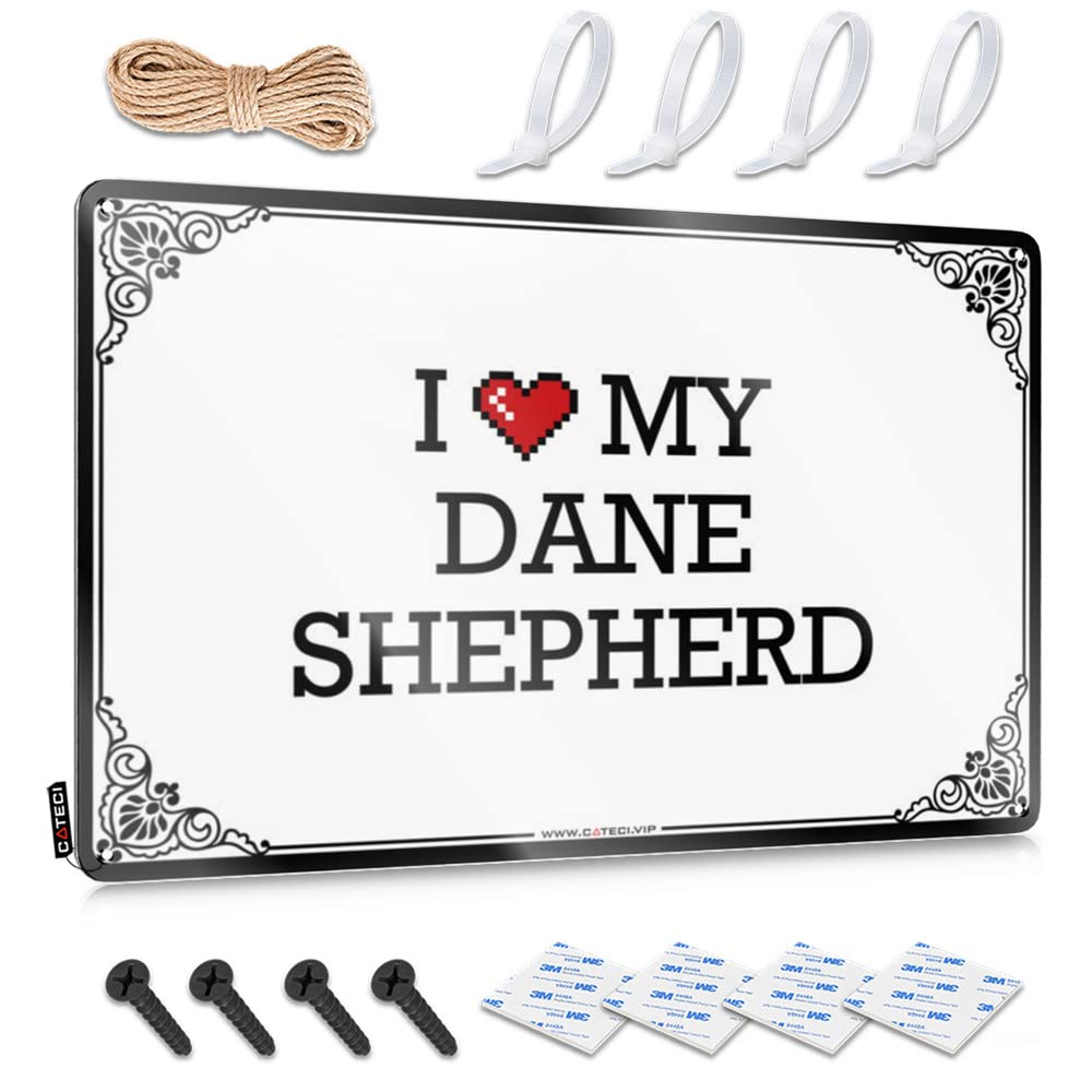 Fzfn Colour Cool Wall Art Beer Wall Art - I Love My Dane Shepherd Sweet Nice Retro Style Decoration For Ranch(30X40cm)