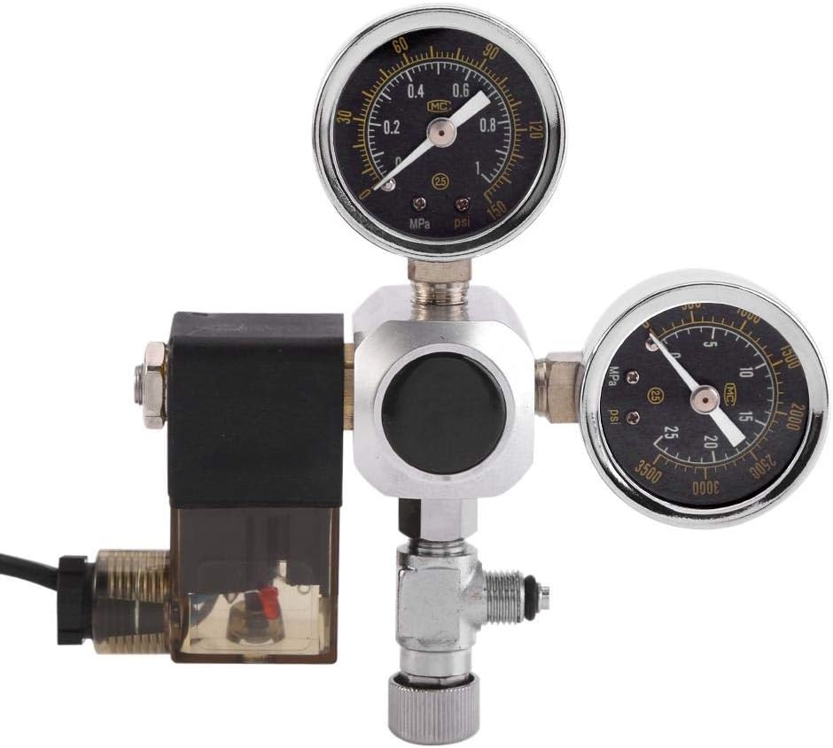 CO2 Regulator - CO2 Regulator Aquarium, Dual Gauge CO2 Pressure Regulator Solenoid Valve for Aquarium System