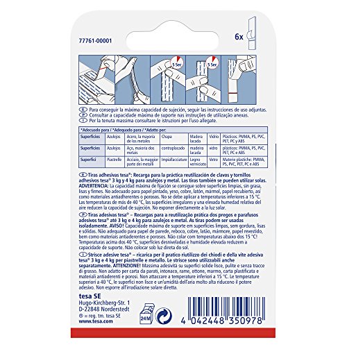 tesa Klebestreifen für Fliesen und Metall mit einer Haltekraft von 3kg.