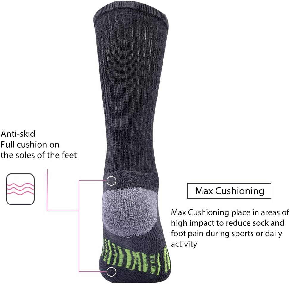 JOYNÉE Mens Athletic Crew Socks for Men Cushion Casual Sports Workout Sock 6 Pack - Image 3