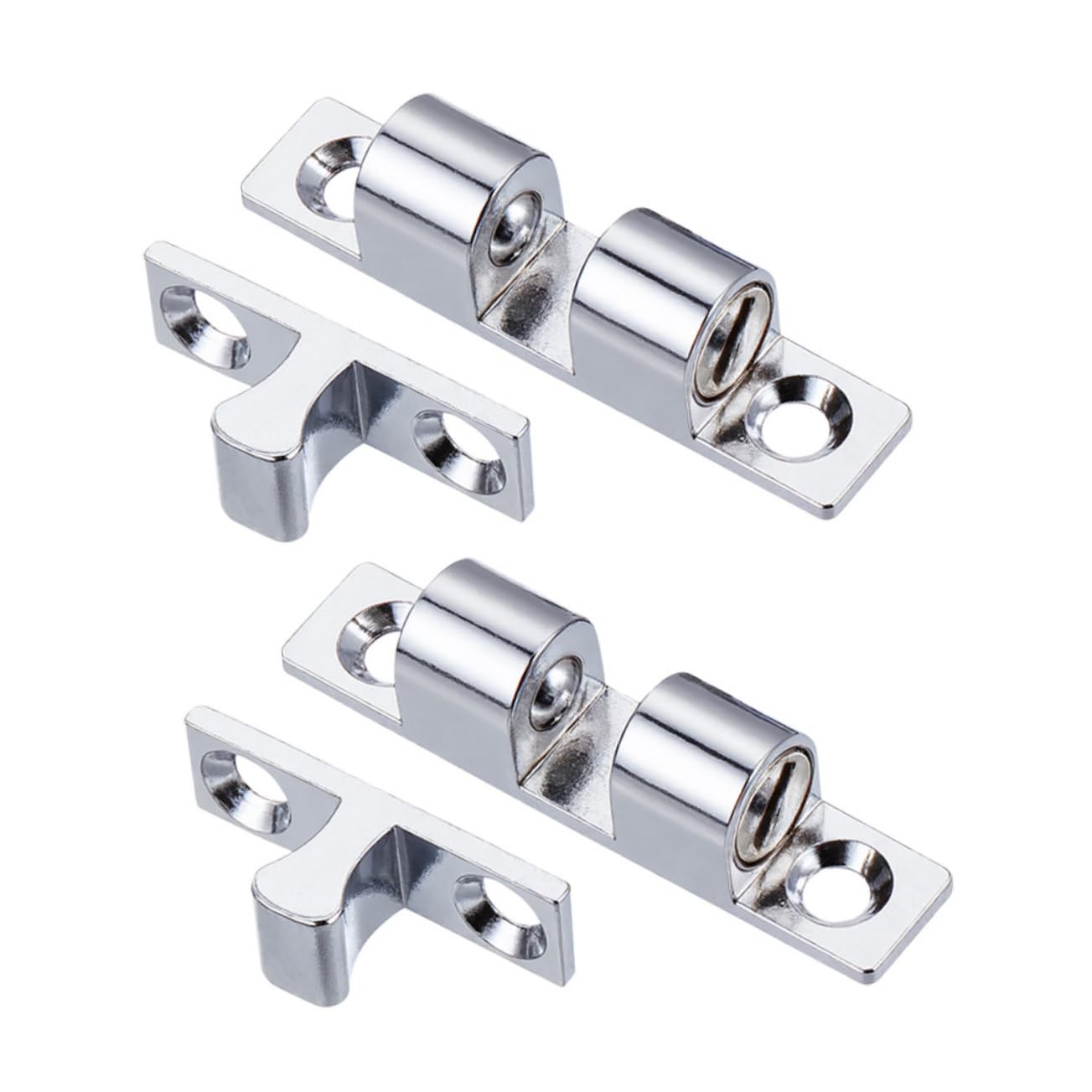 Pestillo de bola dual regulable en acero inoxidable para asegurar puertas de cocina y armarios