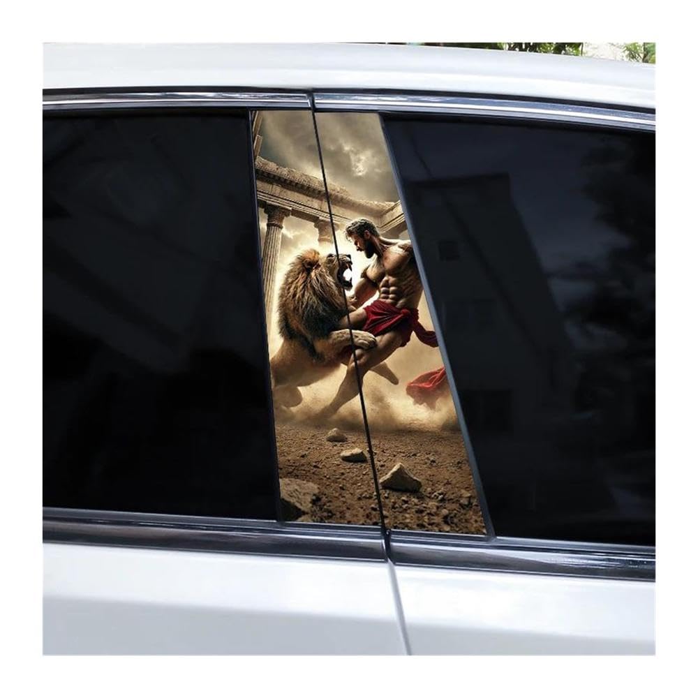 Decorative Items 2pcs Car B-Pillar Sticker Animal Car Doorpost Decal DIY(Type A)