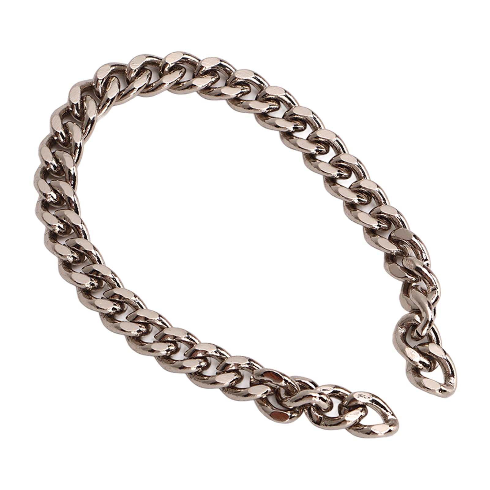 Cadenas de Bordillo de 10 M, Bolso de Cadena Artesanal de Metal, Correa de Cadena Plana de Repuesto de Metal, Bolso de Mano, Bolso Bandolera, Accesorios de Correa de Cadena de Bricolaje(Plata)