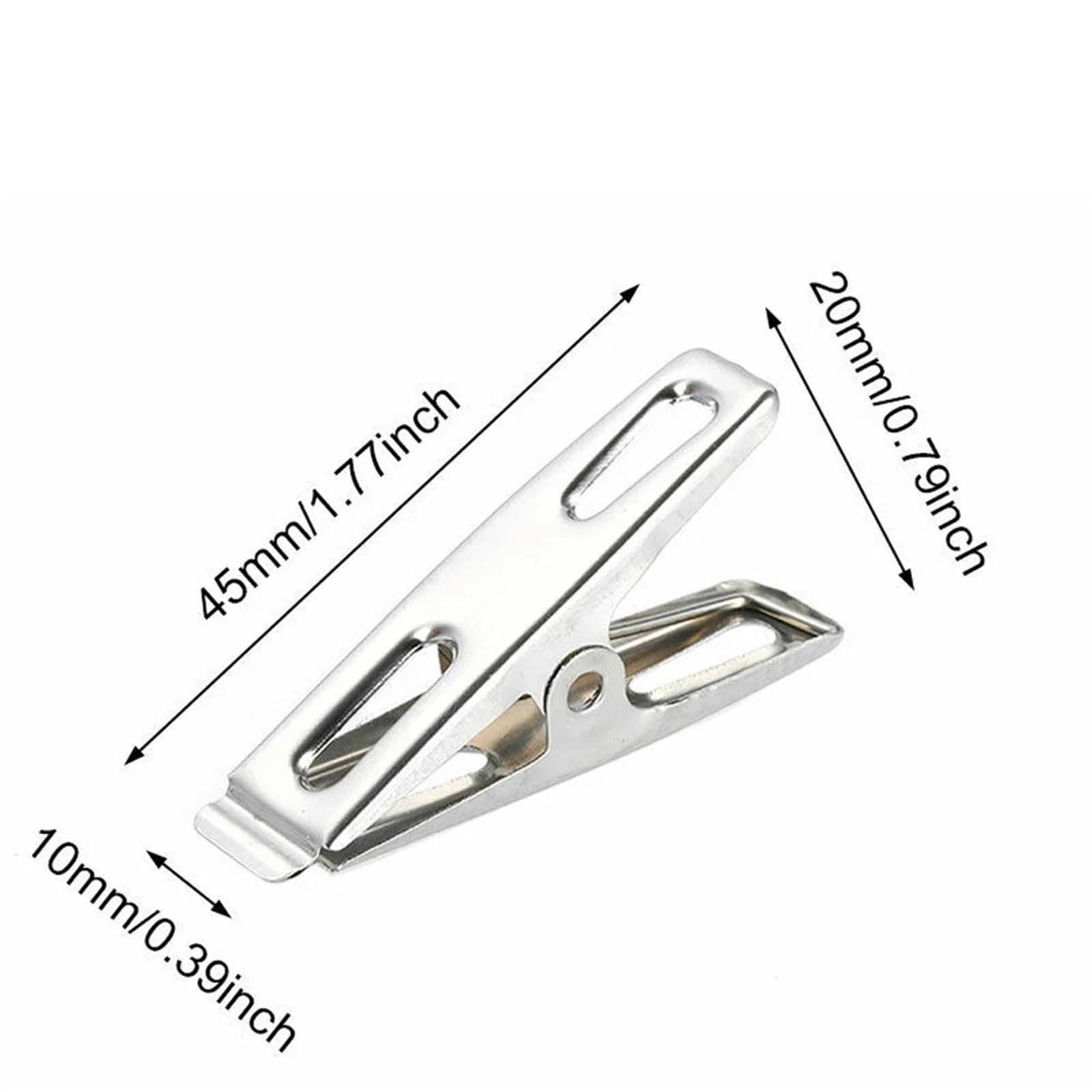 40/60 Stück Wäscheklammern aus Edelstahl, 4,5 cm, Clips, Wäscheleine, Hängenadeln, Winddichte Metall, Versiegelung für Socken(60Pcs)