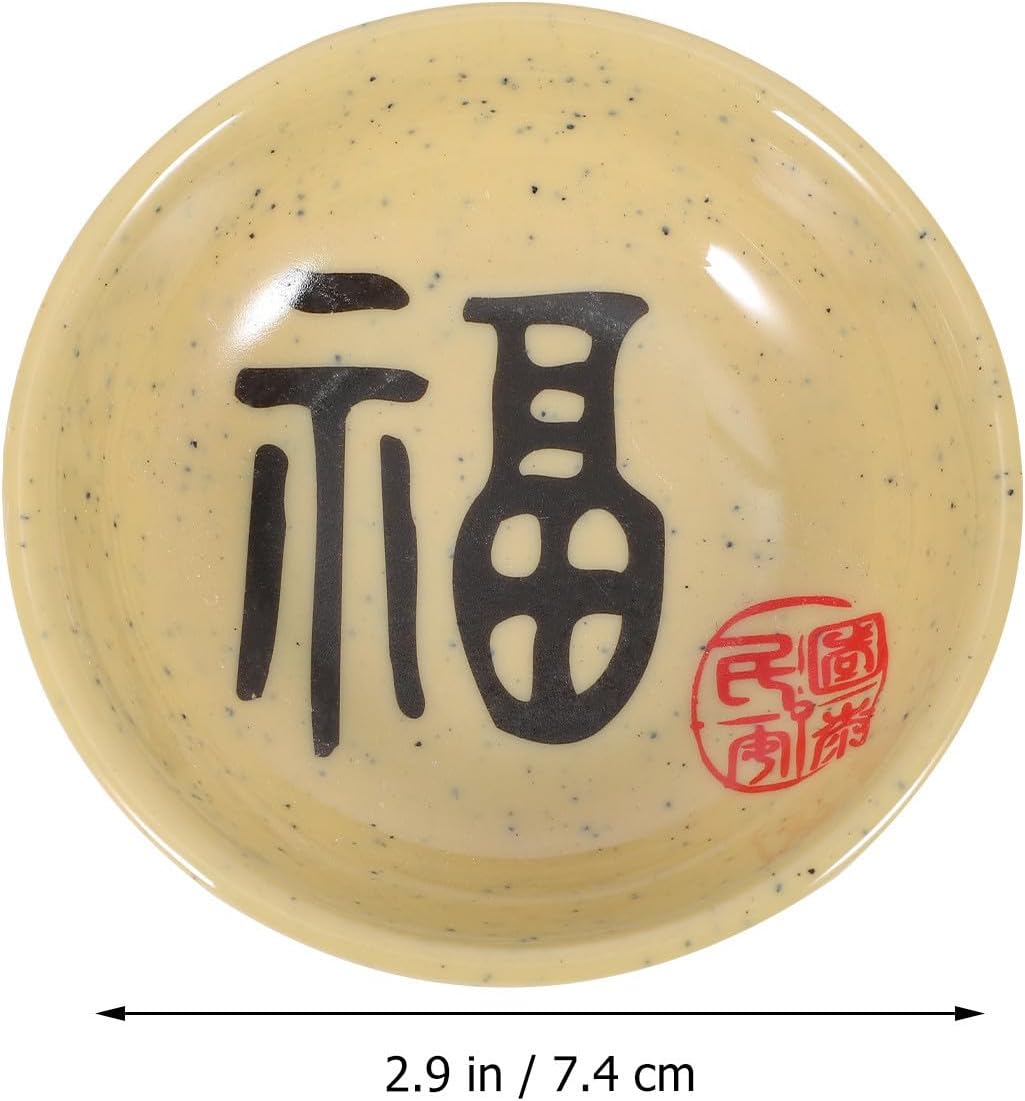 FUOYLOO 5pcs Melamine Seasoning Plates for Entertaining, Multi-occasion Use, Small and Lovely Soy Sauce Dipping Bowls, Safe and Healthy Side Dish Set