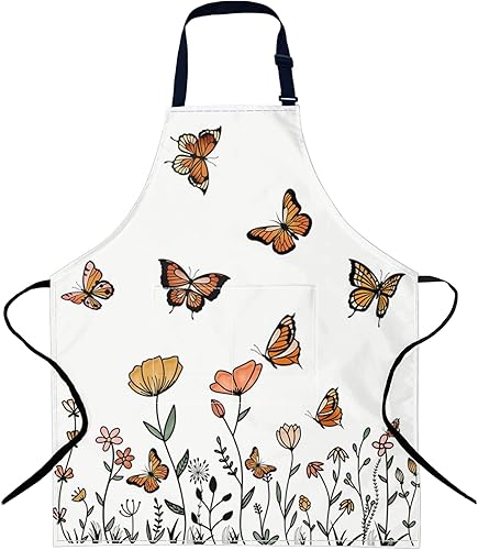 Delantal ajustable con bolsillo para hombres y mujeres, delantales impermeables, regalos para cocina, hornear, chef, pintura, jardinería