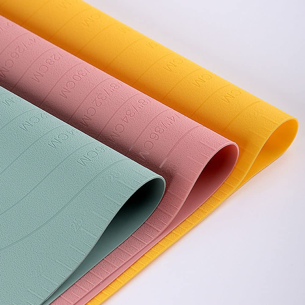 Alfombrillas De Silicona para La Cocina para Hornear Pequeñas, Resistentes Al Calor, No Se Pegan A La Masa con Medidas, No Resbalan, para Hacer Galletas,Pan Y Pastelería,Verde