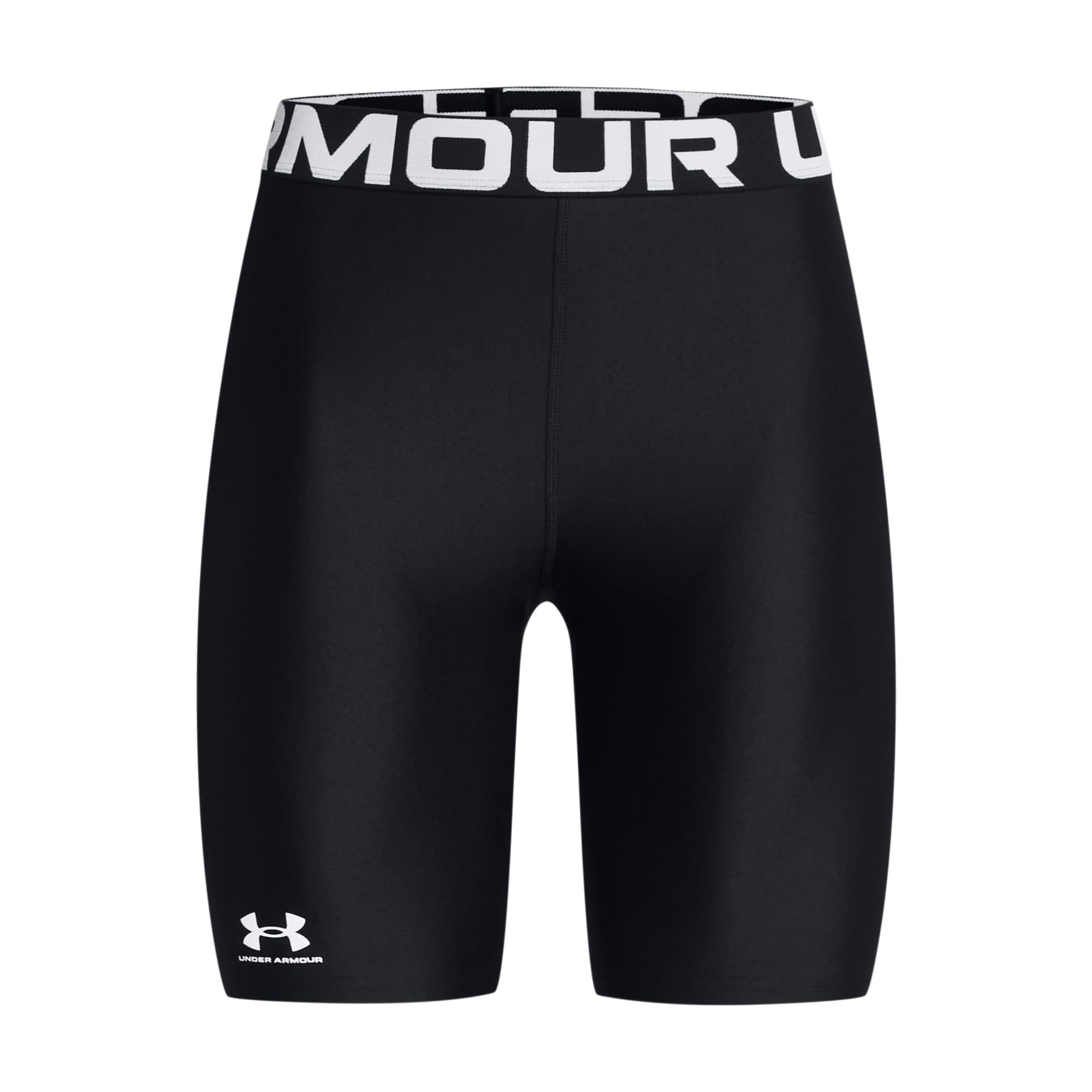 Under Armour Women's HeatGear 8in Short, Moisture-Wicking Ladies Gym Shorts, Stretchy Compression Shorts Black