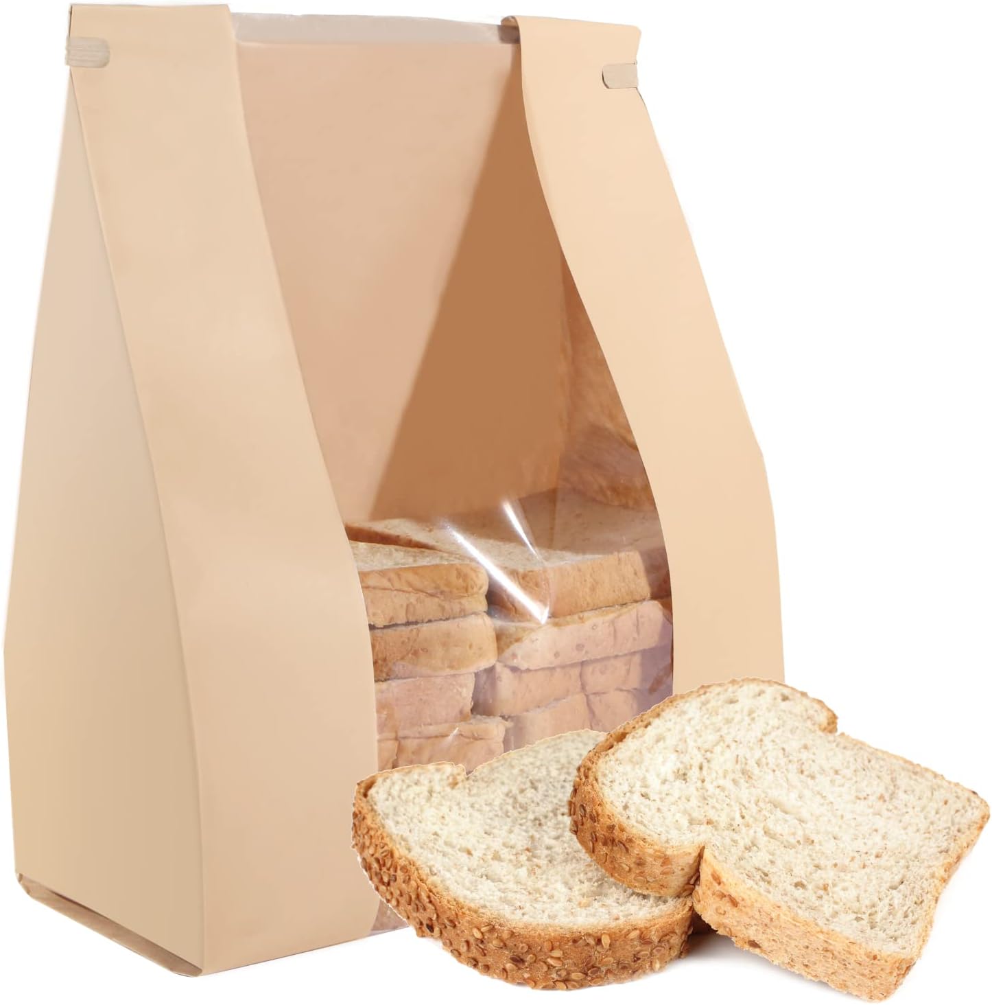 AeKahtay 50Pack Bakery Bags with Window, 13.8 x 9.4 Inch